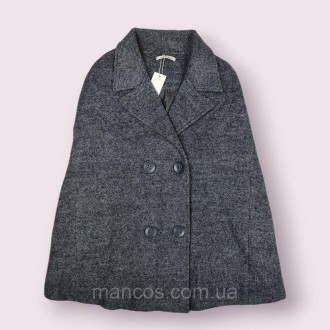 Женское пальто кейп Pieces демисезонное темно серое Размер One size. Кривий Ріг. фото 1 Женское пальто кейп Pieces демисезонное темно серое Размер One size. Кривий Ріг. фото 1