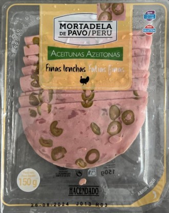 Шинка з Індика з оливками тостова Hacendado Mortadela de Pavo Peru Aceitunas Aze. Ужгород. фото 1 Шинка з Індика з оливками тостова Hacendado Mortadela de Pavo Peru Aceitunas Aze. Ужгород. фото 1