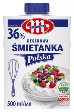 Вершки тваринні TM Mlekovita Smietanka 36 % 500 мл. Ужгород. фото 1 Вершки тваринні TM Mlekovita Smietanka 36 % 500 мл. Ужгород. фото 1