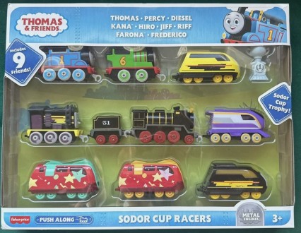 Набір із 9 потягів Томас і Друзі Thomas And Friends Sodor Cup Racers Metal Train. Київ. фото 1 Набір із 9 потягів Томас і Друзі Thomas And Friends Sodor Cup Racers Metal Train. Київ. фото 1