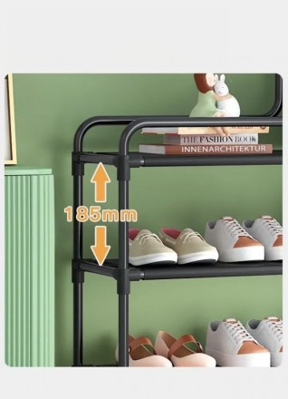Стелаж для взуття Shoe rack BLACK Полиця для взуття-08-02, Метал, 60х18.5х78.5 см. Одеса. фото 1 Стелаж для взуття Shoe rack BLACK Полиця для взуття-08-02, Метал, 60х18.5х78.5 см. Одеса. фото 1