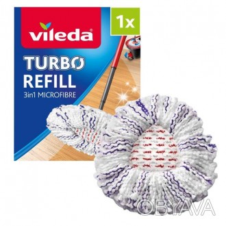 Сменная насадка для швабры Vileda 167749 Turbo Microfibre
Насадка для швабры 3в1. . фото 1