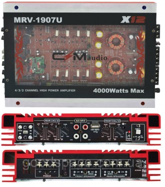 Автомобильный 4-канальный усилитель звука CIMaudio MRV-1907 4000W Silver/Red (48. Днепр. фото 1 Автомобильный 4-канальный усилитель звука CIMaudio MRV-1907 4000W Silver/Red (48. Днепр. фото 1