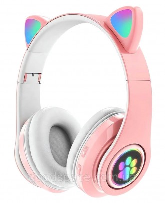 Наушники Bluetooth Cat Ear VZV-23M 7695 с подсветкой, розовые. Днепр. фото 1 Наушники Bluetooth Cat Ear VZV-23M 7695 с подсветкой, розовые. Днепр. фото 1