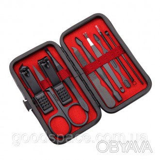 Профессиональный маникюрный набор Manicure Suit 10 в 1 MS-10-1 в пенале Black