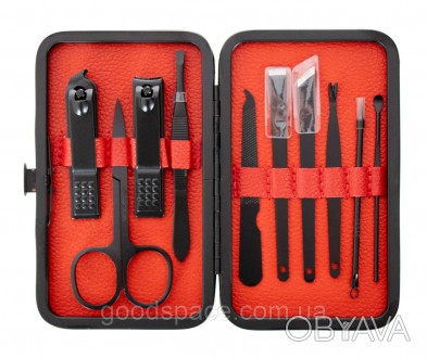Профессиональный маникюрный набор Manicure Suit 10 в 1 в пенале Black (15939)
