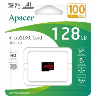 Карта пам'яті Apacer microSDHC 128GB UHS-I Class 10 (AP128GMCSX10UB-RA) (Код тов. Харків. фото 1 Карта пам'яті Apacer microSDHC 128GB UHS-I Class 10 (AP128GMCSX10UB-RA) (Код тов. Харків. фото 1