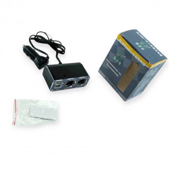 Разветвитель прикур. 2 вых. 5А, 60Вт, 2 USB 2.1А, провод 0,75м, Евро. Чернигов. фото 1 Разветвитель прикур. 2 вых. 5А, 60Вт, 2 USB 2.1А, провод 0,75м, Евро. Чернигов. фото 1