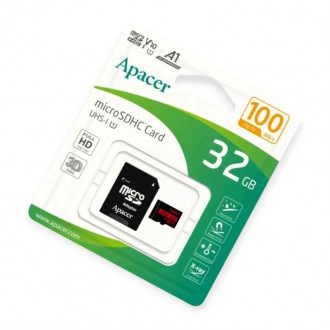 Карта пам'яті microSDHC 32Gb class 10 (adapter SD) Apacer до R100MB, s. Чернігів. фото 1 Карта пам'яті microSDHC 32Gb class 10 (adapter SD) Apacer до R100MB, s. Чернігів. фото 1