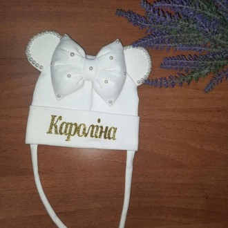 Шапочка для девочки с бантом, No Brand, цвет белый. Онуфриевка. фото 1 Шапочка для девочки с бантом, No Brand, цвет белый. Онуфриевка. фото 1