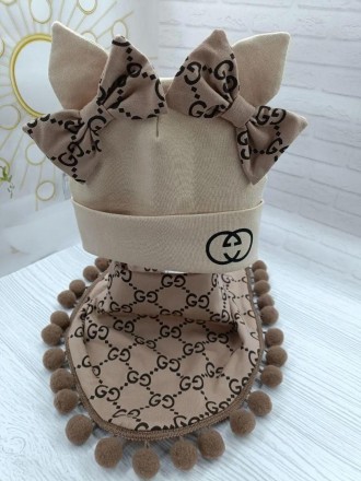 Элегантный комплект для девочки – шапка и косынка (хомут), No Brand, цвет капучи. Онуфриевка. фото 1 Элегантный комплект для девочки – шапка и косынка (хомут), No Brand, цвет капучи. Онуфриевка. фото 1
