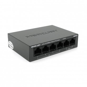 Комутатор POE Mercury MS06CP з 4 портами POE+ 2 порти UP-Link 100Мбіт, БП в комплекті, Q20. Дніпро. фото 1