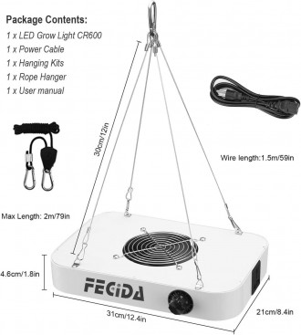 LED-Панельна лампа для вирощування рослин Fecida 600W з регулюванням яскравості. Кропивницький. фото 1 LED-Панельна лампа для вирощування рослин Fecida 600W з регулюванням яскравості. Кропивницький. фото 1