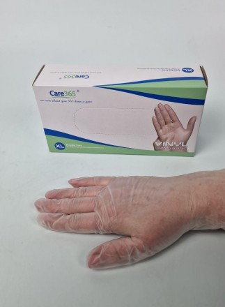 Перчатки виниловые CARE 365 белые без пудры размер ХL 100 штук одноразовые, ун. Харків. фото 1 Перчатки виниловые CARE 365 белые без пудры размер ХL 100 штук одноразовые, ун. Харків. фото 1