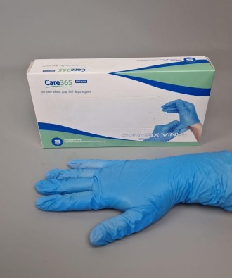 Перчатки виниловые CARE 365, без пудры, размер S, 100 шт/упаковка, одноразовые, . Харків. фото 1 Перчатки виниловые CARE 365, без пудры, размер S, 100 шт/упаковка, одноразовые, . Харків. фото 1