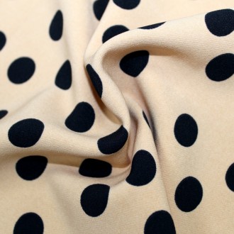 Креп костюмка барбі  горох на бежевому фоні. Одеса. фото 1