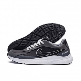 Демісезонні шкіряні кросівки Nike колір сірий/чорний/білий . Львов. фото 1 Демісезонні шкіряні кросівки Nike колір сірий/чорний/білий . Львов. фото 1