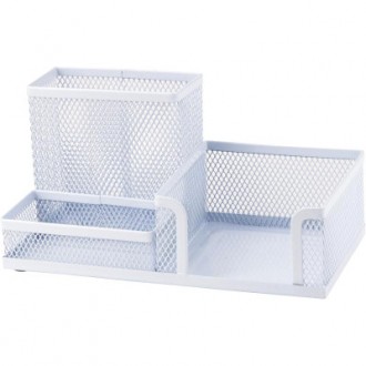 Настольный набор Axent подставка-органайзер 203x105x100 мм металлическая, белая . Бровары. фото 1