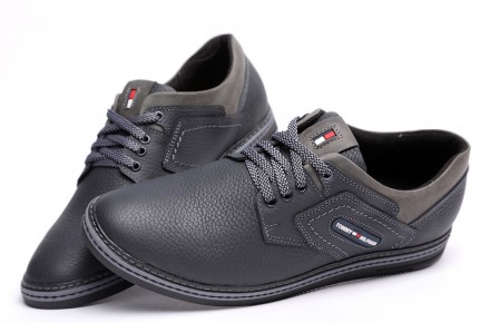 Спортивные кожаные туфли Tommy Hilfiger Sheriff Black-Grey. Киев. фото 1 Спортивные кожаные туфли Tommy Hilfiger Sheriff Black-Grey. Киев. фото 1