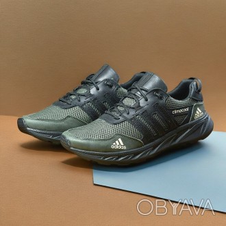 Кроссовки мужские Adidas Climacool Olive кожа-сетка