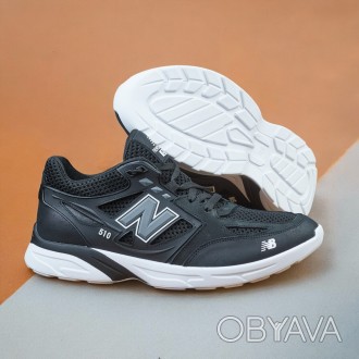Кроссовки мужские New Balance Black кожа-сетка 45