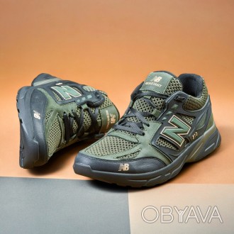 Кроссовки мужские New Balance Olive кожа-сетка 41