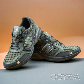 Кроссовки мужские New Balance Olive кожа-сетка 43