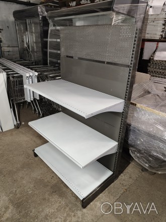 Стелаж металевий бу, стелаж торговий бу, пристінний стелаж, односторонній стелаж