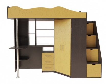Кровать-чердак ДС37А (венге/охра) Бинки Binky Арт ин Хед купить в Одессе, Украин. Одесса. фото 1
