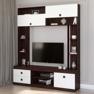 Стінка для вітальні Еверест Соната венге темний + білий (DTM-2252). Одеса. фото 1