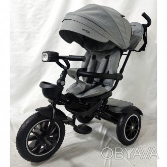 Детский трехколесный велосипед коляска ME 1193 MODENA Gray поворотное сидение
