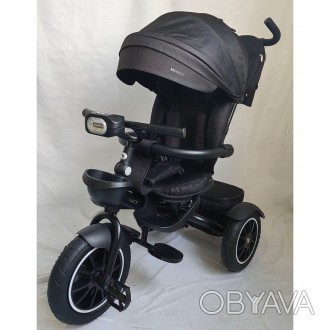Детский трехколесный велосипед коляска ME 1193 MODENA Black поворотное сидение