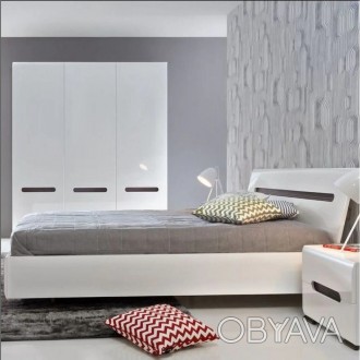 Комплект модульный в спальню ВМК (БРВ) Ацтека Белый + Белый глянец (GRB-1622)