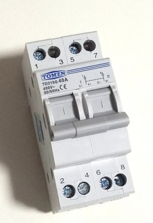 Переключатель входов 40А 400V AC 50/60Hz 2P, I-0-II трехпозиционный, TO219G-40. Днепр. фото 1 Переключатель входов 40А 400V AC 50/60Hz 2P, I-0-II трехпозиционный, TO219G-40. Днепр. фото 1