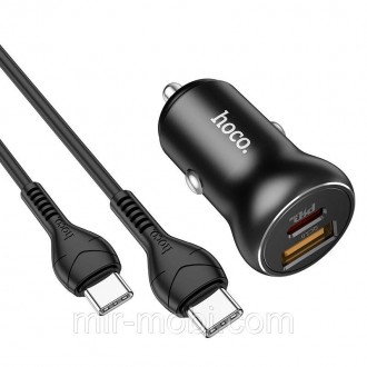 Автомобільний зарядний пристрій Hoco NZ5, PD 30W, QC 3.0, Cable Type-C to Type-C. Бородянка. фото 1 Автомобільний зарядний пристрій Hoco NZ5, PD 30W, QC 3.0, Cable Type-C to Type-C. Бородянка. фото 1