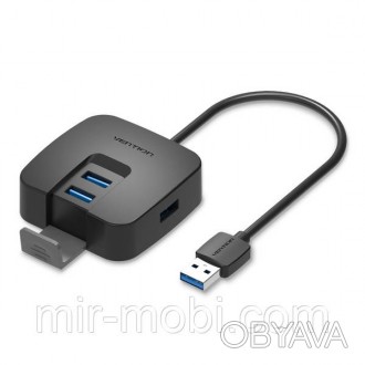 USB-хаб Vention 4-Port USB 3.0 дозволяє збільшити кількість USB роз'ємів на вашо. . фото 1