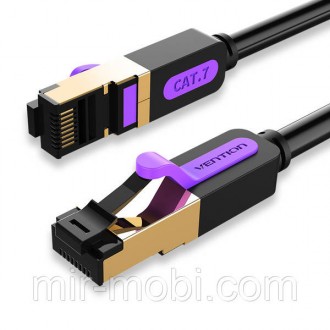 Патч-корд Vention CAT 7 SFTP Ethernet, 3 m, Black, rj-45 — rj-45, 8 жил (ICDBI). Бородянка. фото 1 Патч-корд Vention CAT 7 SFTP Ethernet, 3 m, Black, rj-45 — rj-45, 8 жил (ICDBI). Бородянка. фото 1