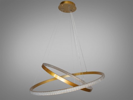 Дизайнерская LED люстра в спальню с пультом, золото, 100W на 15м2 D2489-800+600G. Одесса. фото 1 Дизайнерская LED люстра в спальню с пультом, золото, 100W на 15м2 D2489-800+600G. Одесса. фото 1