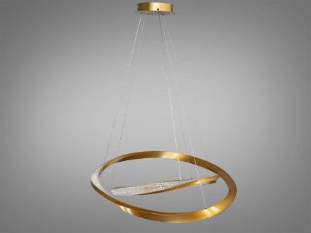 Эксклюзивная LED люстра в гостиную с пультом, золото, 100W на 14м2 D2486-800+600. Одесса. фото 1 Эксклюзивная LED люстра в гостиную с пультом, золото, 100W на 14м2 D2486-800+600. Одесса. фото 1
