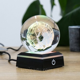 3D Лазерна кришталева куля Земля з LED підсвічуванням та USB 10.7*6.7 см Гранд Презент MH-Q0199-2-8D. Київ. фото 1 3D Лазерна кришталева куля Земля з LED підсвічуванням та USB 10.7*6.7 см Гранд Презент MH-Q0199-2-8D. Київ. фото 1