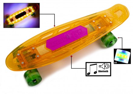 Penny "Fish Skateboard Original" Orange Музыкальная и светящаяся дека. Ананьев. фото 1 Penny "Fish Skateboard Original" Orange Музыкальная и светящаяся дека. Ананьев. фото 1