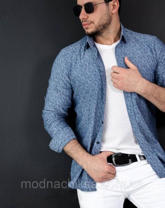 Легкий котоновий джинс з принтом M L XL 24-120-903. Николаев. фото 1 Легкий котоновий джинс з принтом M L XL 24-120-903. Николаев. фото 1