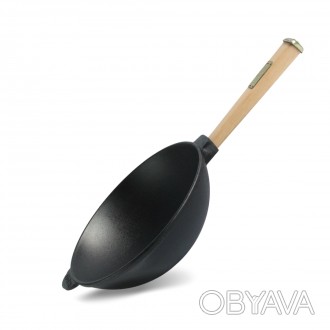Сковорода чавунна з дерев`яною ручкою WOK 2,2 л