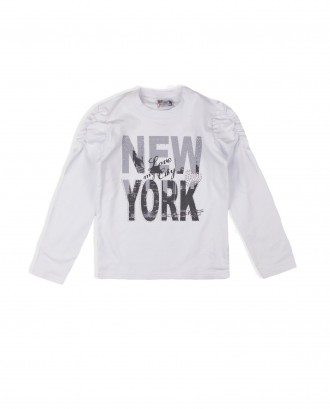 Блуза з довгим рукавом для дівчинки "New York", Білий, 116 (6 років). Харьков. фото 1 Блуза з довгим рукавом для дівчинки "New York", Білий, 116 (6 років). Харьков. фото 1