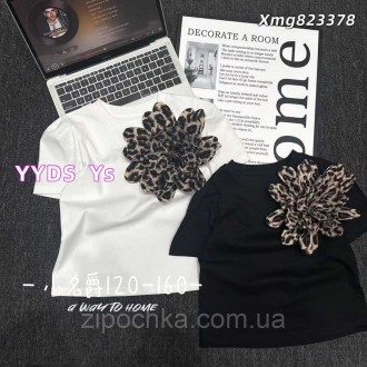 Детская и подростковая футболка для девочки 230-160 см чорна та біла з квіткою. Хмельницкий. фото 1 Детская и подростковая футболка для девочки 230-160 см чорна та біла з квіткою. Хмельницкий. фото 1