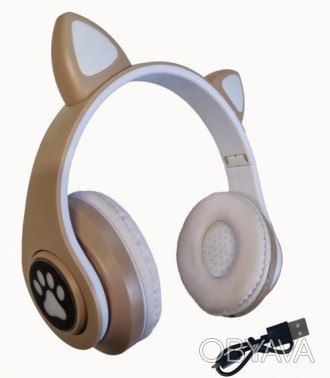 Наушники CAT с кошачьими ушками Bluetooth хаки