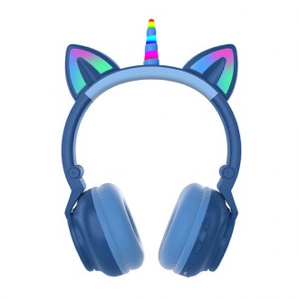 Наушники CAT с кошачьими ушками Bluetooth беспроводные RGB синие. Одесса. фото 1 Наушники CAT с кошачьими ушками Bluetooth беспроводные RGB синие. Одесса. фото 1