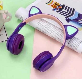 Наушники Bluetooth УШКИ CATear LED беспроводные RGB 360 мАч Фиолетовые P47M-Viol. Одесса. фото 1 Наушники Bluetooth УШКИ CATear LED беспроводные RGB 360 мАч Фиолетовые P47M-Viol. Одесса. фото 1