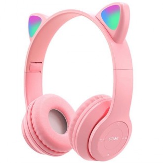 Наушники Bluetooth УШКИ CATear LED беспроводные RGB 360 мАч Розовые P47M-Pink. Одесса. фото 1 Наушники Bluetooth УШКИ CATear LED беспроводные RGB 360 мАч Розовые P47M-Pink. Одесса. фото 1