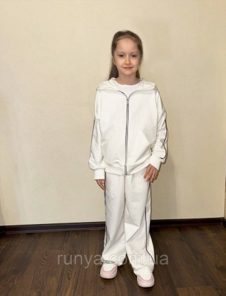 Белый детский спортивный костюм девочке 134. Черкассы. фото 1 Белый детский спортивный костюм девочке 134. Черкассы. фото 1